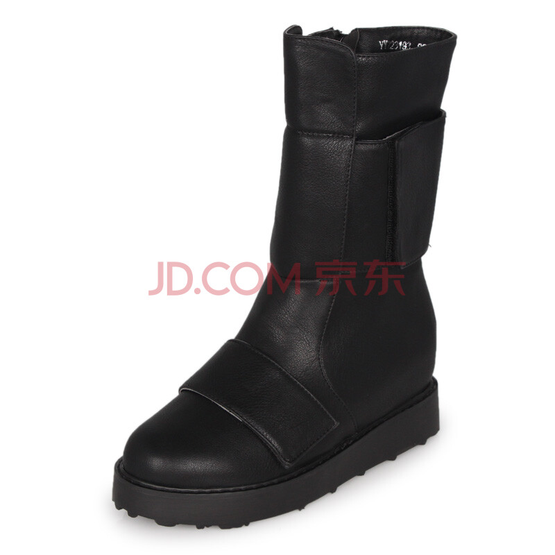 语妍yuyan+平跟女鞋机车靴马丁靴内增高靴子韩