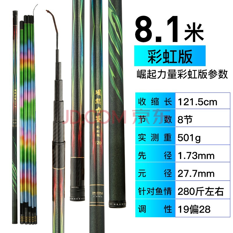 大物竿青鱼竿暴力手杆19调黑坑台钓超轻超硬8h72米28调品牌钓鱼竿7581