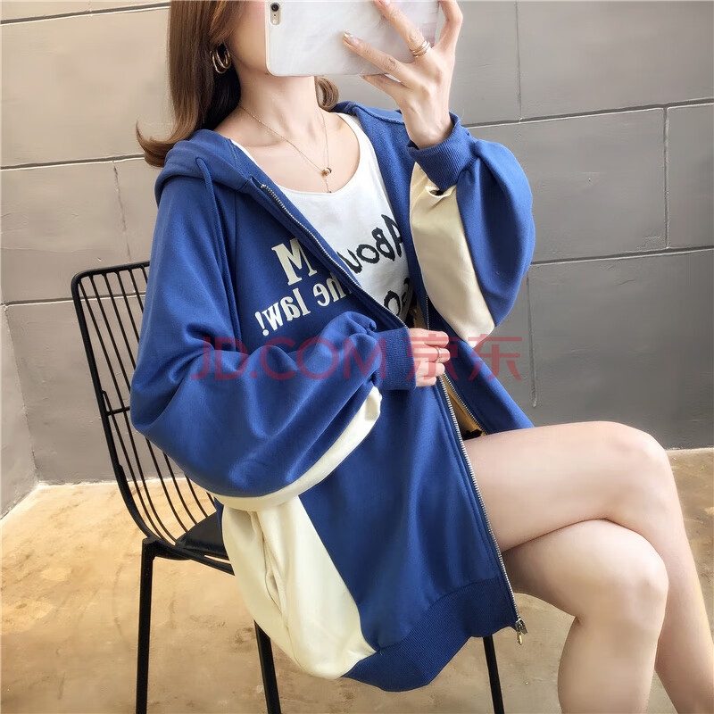 同款连帽卫衣女春秋韩版宽松原宿bf慵懒风ins学生初春薄款开衫外套潮
