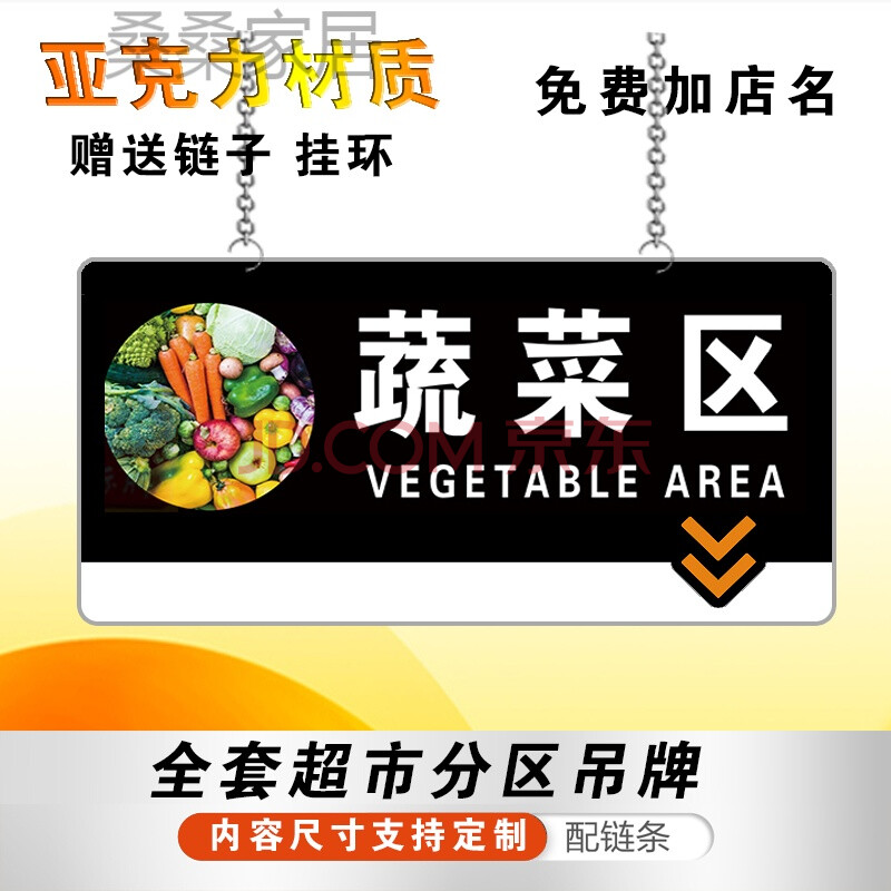 超市分区吊牌超市区域牌超市分区指示牌悬挂牌超市商品分类导视牌超市