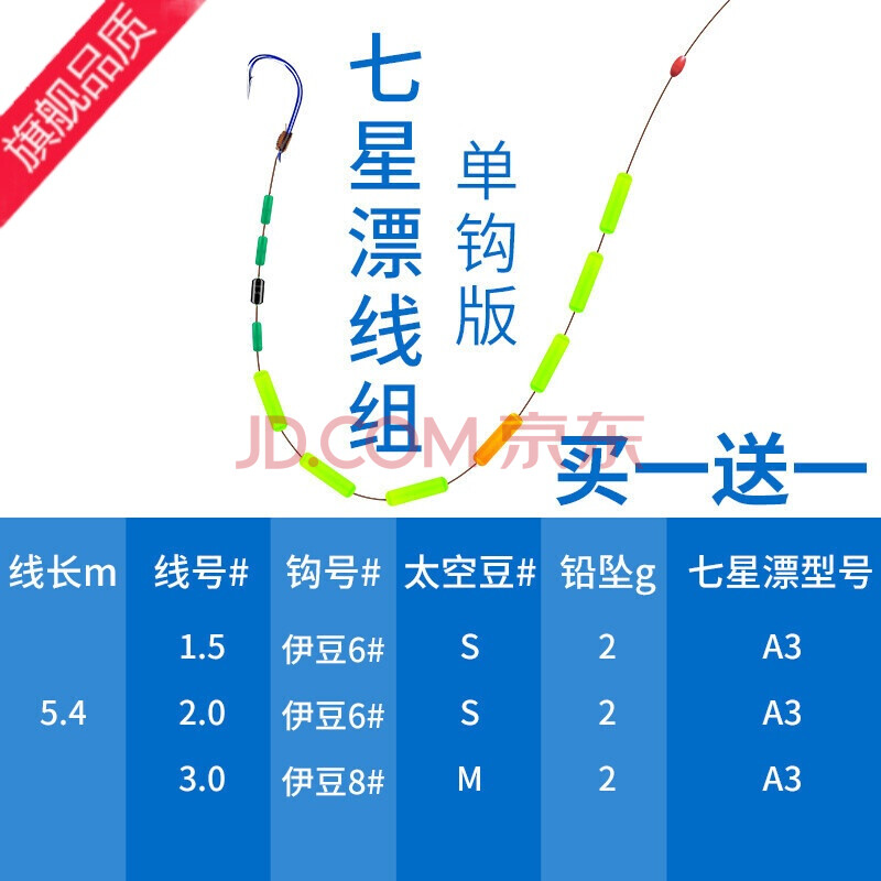 渔具力丸七星漂线组绑好的钓鱼线套装全套朝天钩传统.