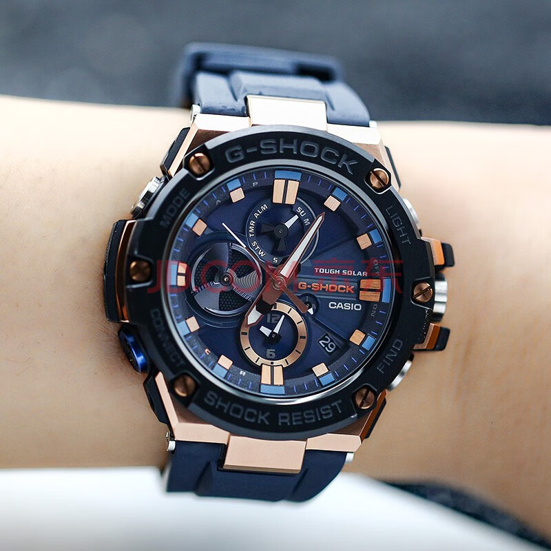 卡西欧【casio】手表g-shock gst-b100/x/d/g/b200太阳能蓝牙男表 gst