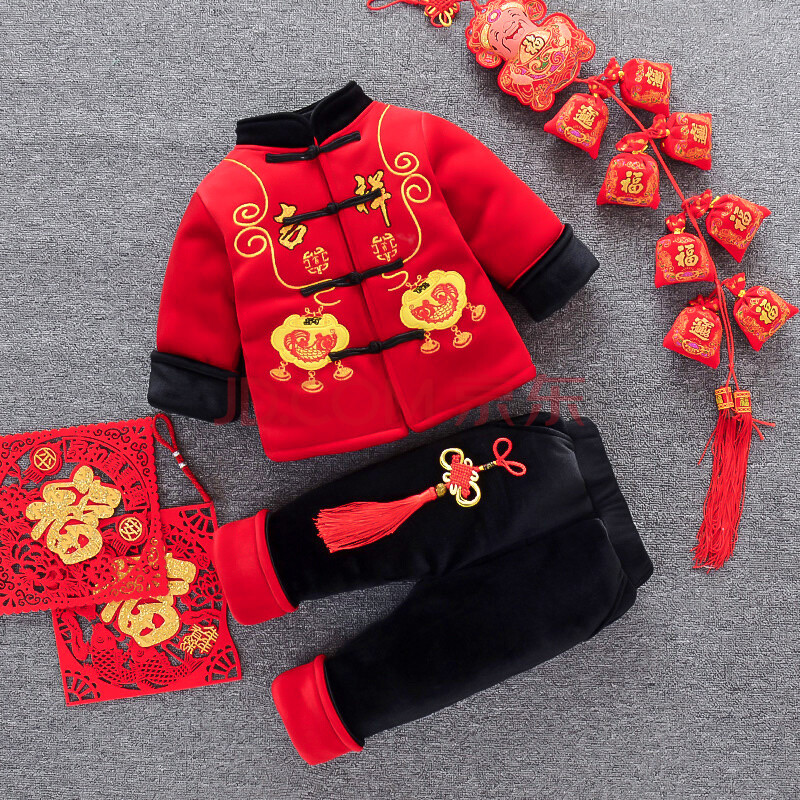 宝宝拜年服儿童拜年衣服拜年服宝宝女童汉服男童唐装喜庆婴儿童周岁