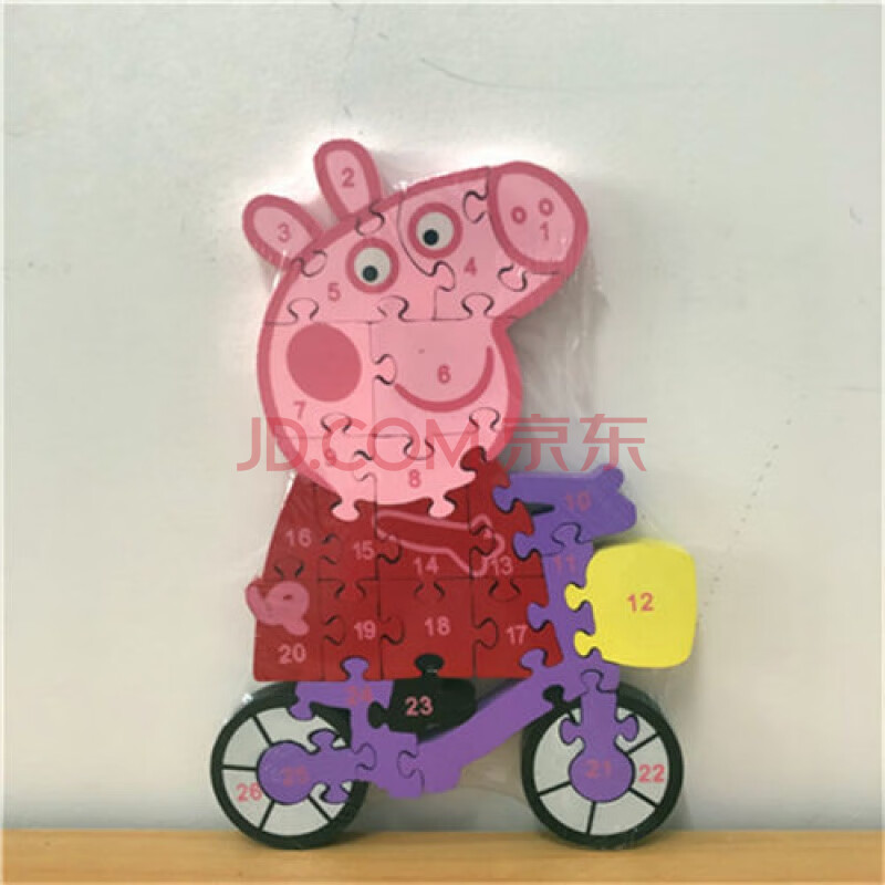 儿童玩具幼儿启蒙早教26个英文字母数字认知木制智力立体拼图 佩奇