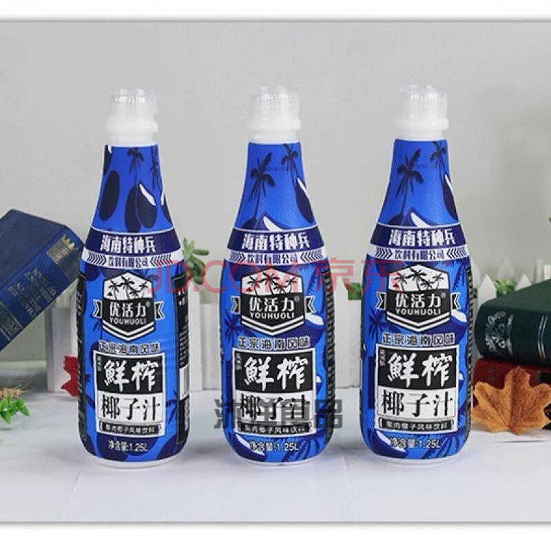 海南特种兵鲜榨椰子汁椰奶果肉椰汁整箱 1.25l*6瓶大瓶装 3瓶椰子汁.