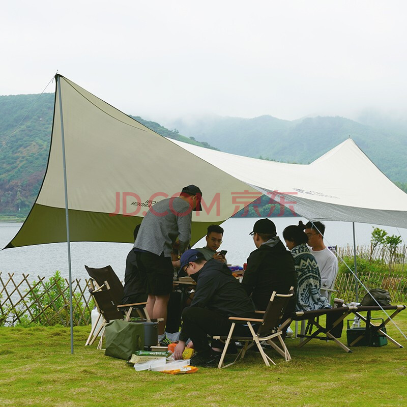 牧高笛mobigarden天幕户外露营防雨遮阳棚大空间六角涤纶天幕帐篷jt