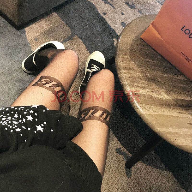 连裤袜巴黎世家b字母丝袜夏季黑色丝袜女英文连裤袜加大欧洲站潮