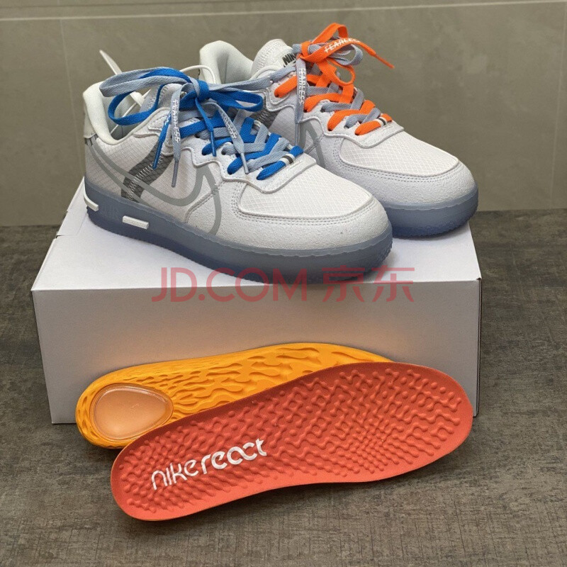 air af1 react空军一号3m反光骨白冰蓝解构板鞋cq8879
