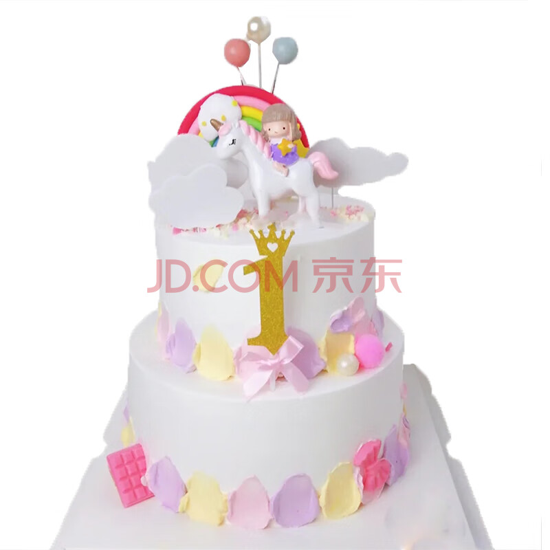 骑马白马王子生日蛋糕男神女神男孩女孩童话城堡白马公主蛋糕同城全国