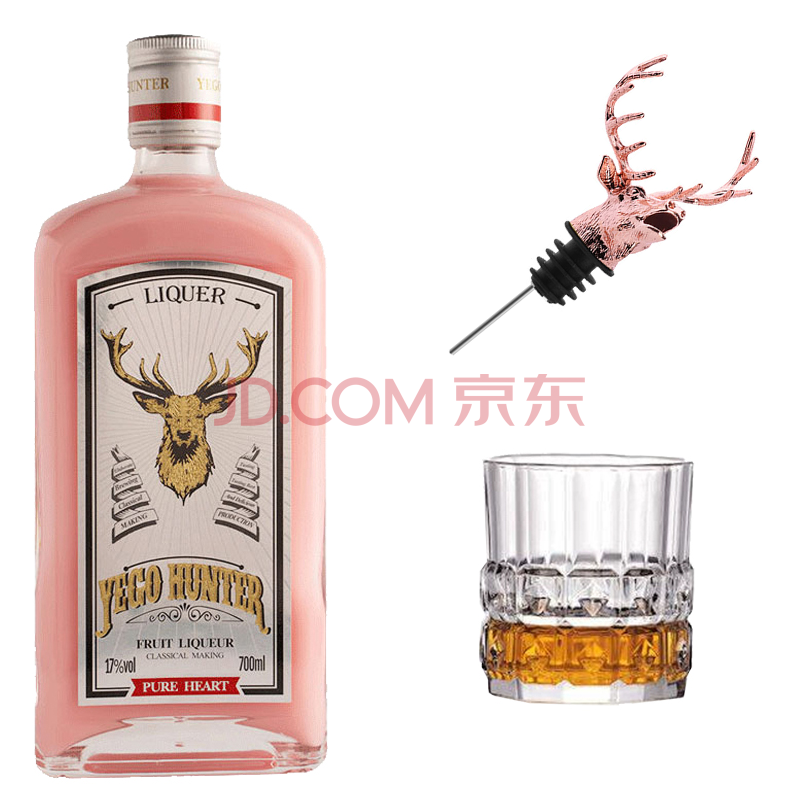 狩猎者鹿头洋酒配制酒力娇酒女士草莓/蔓越莓微醺果味酒700ml瓶装整箱
