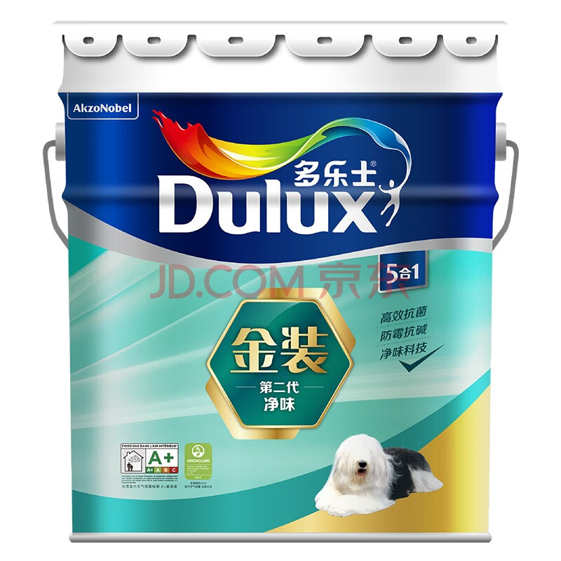 多乐士(dulux)金装第二代五合一净味内墙乳胶漆 油漆涂料 墙面漆a8151