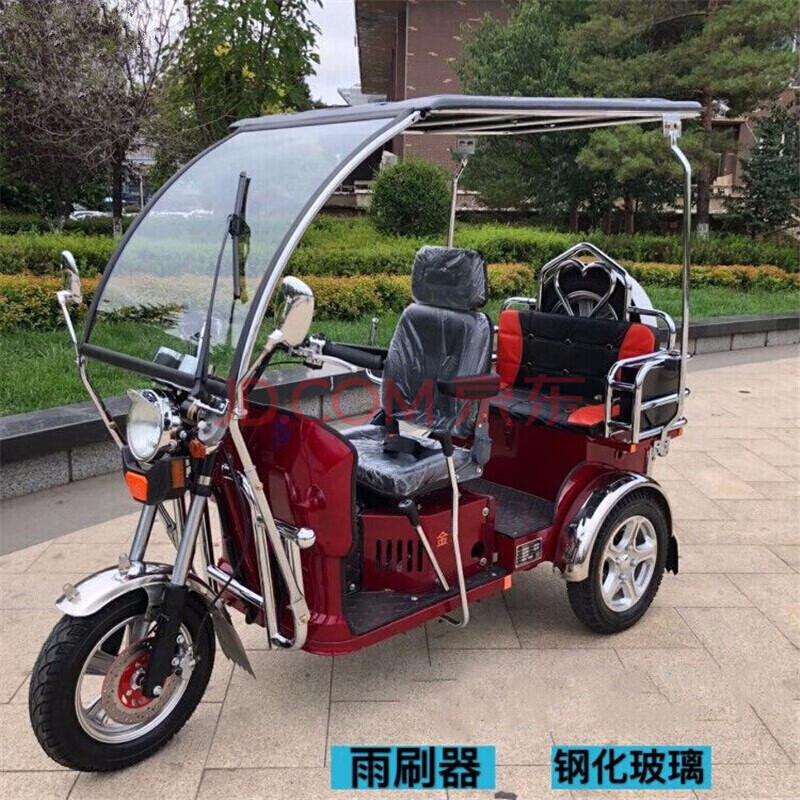 全封闭三轮燃油摩托车残疾人燃油助力车载客三轮摩托车加装车棚