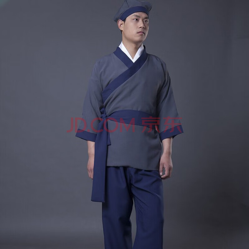 小二服装古装汉服古代家丁仆人演出茶馆酒店服务员复古工作服男女 青