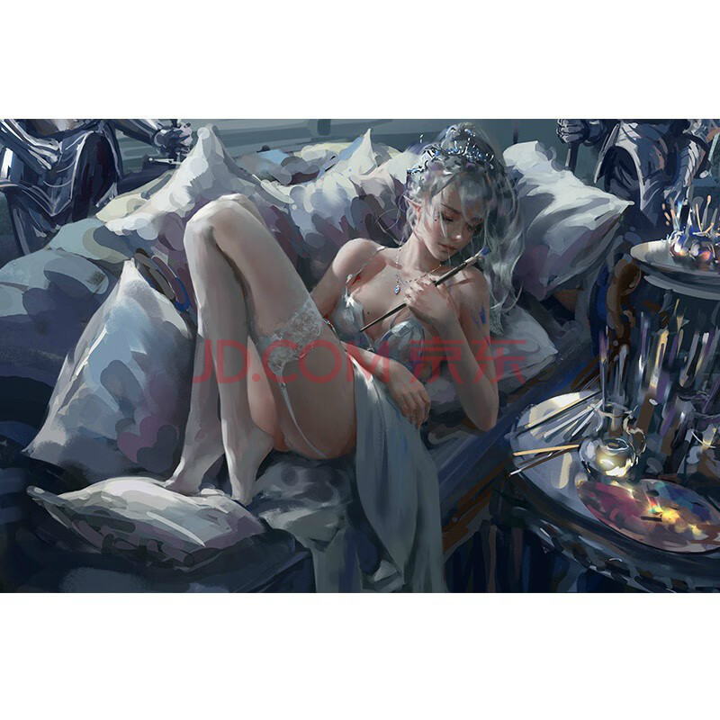 明凡鬼刀冰公主海报 自粘贴纸超大宿舍墙wlop海琴烟风铃挂动漫画 睡着