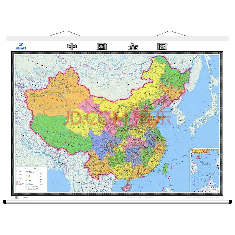 2020全新中国地图挂图 中国全图 卷轴挂绳精品地图 2米x1.