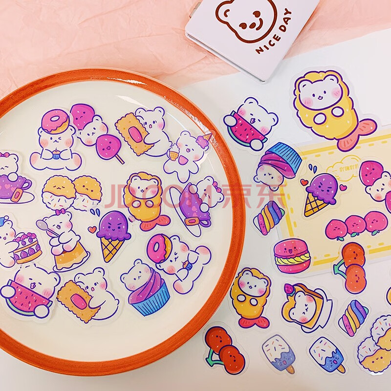 小熊手账贴纸日系可爱装饰小图案小贴画卡通ins少女心