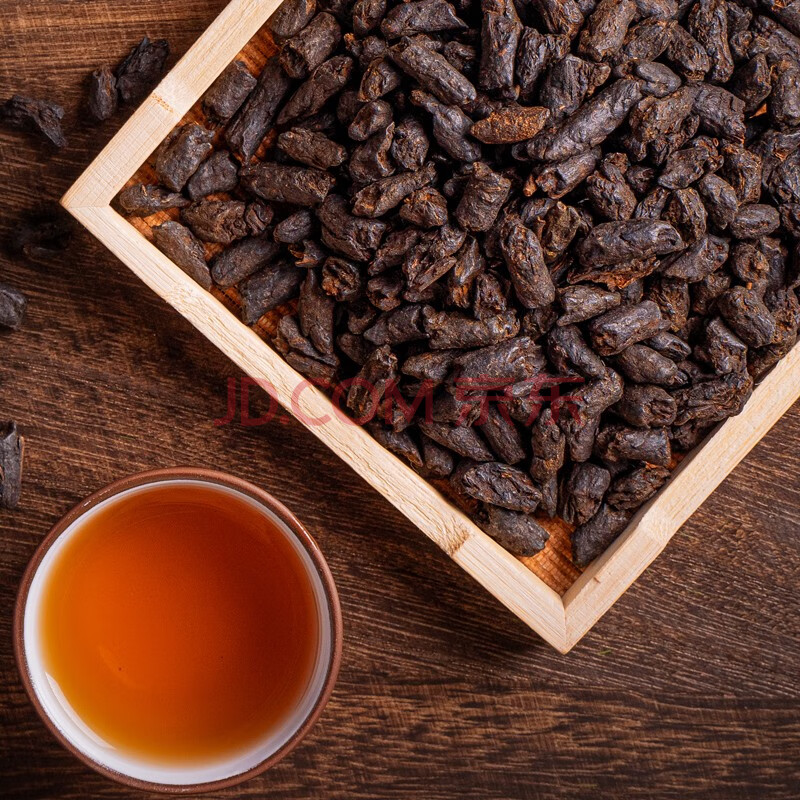 草根先生云南普洱熟茶茶化石碎银子罐装250克陈年普洱老料压制 茶化石