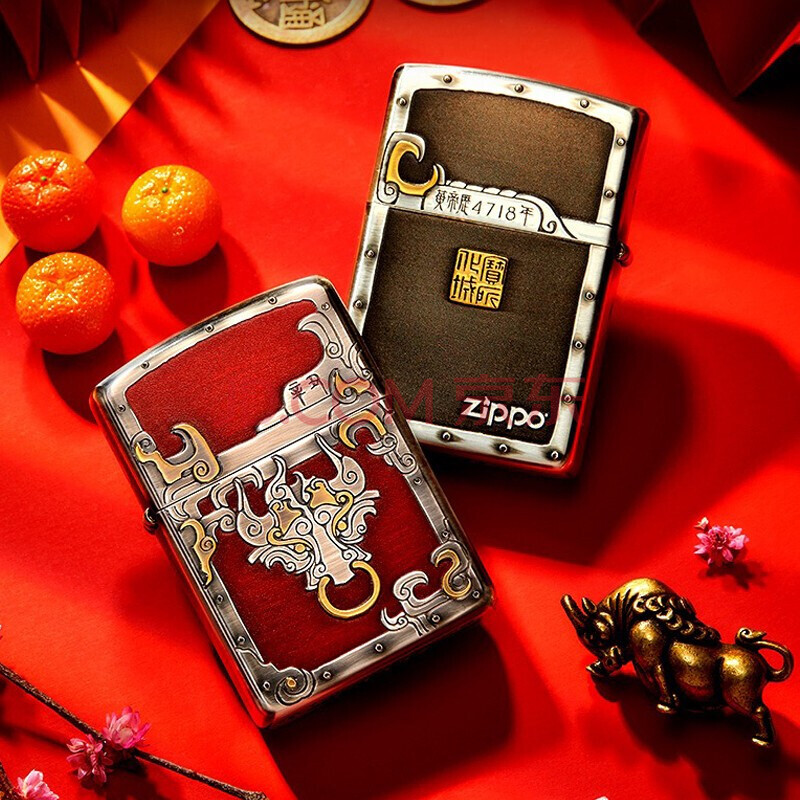 zippo2021年册,zippo韩版年册 打火机zippo2021新款牛年限量 牛气冲天防风煤油之宝防风收藏级 麒麟