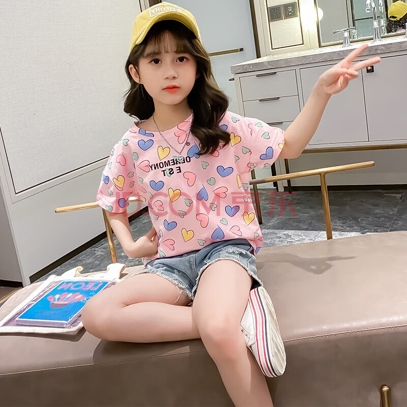 女童休闲套装小孩大龄夏装凉快可爱小女孩时尚夏季度假设计清新小学生