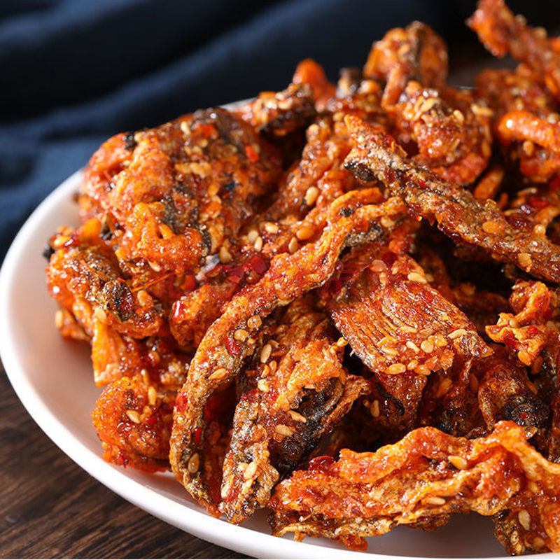 香辣鱼皮开袋即食零食香酥深海鳕鱼皮鱼干袋装办公室休闲小吃 【香辣