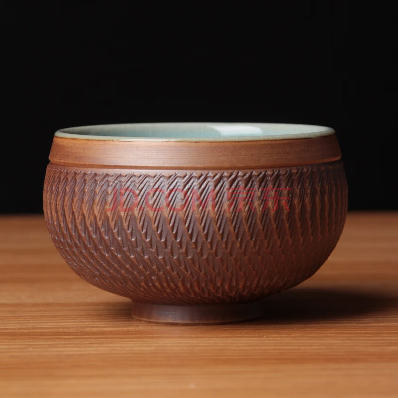 简匠汝州原矿汝窑赵琳重工半釉杯高端汝瓷品茗杯重工杯