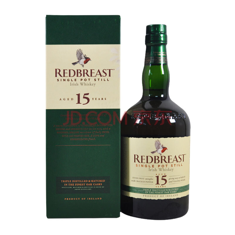redbreast知更鸟15年洋酒英国原装进口新版 爱尔兰单一麦芽威士忌