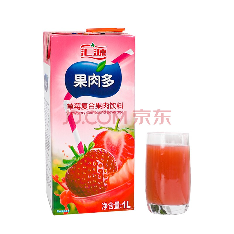 汇源桃汁草莓汁果肉多果汁复合果肉饮料1l盒装整箱1l汇源草莓汁