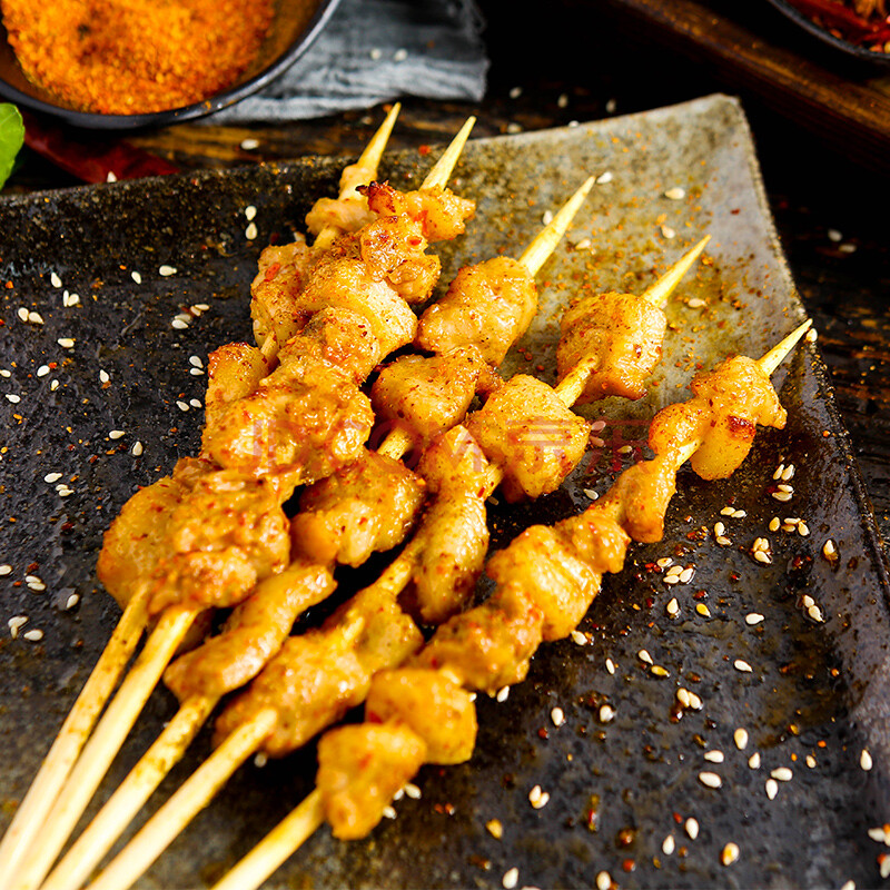 餐爆五花肉串8串净重210g烧烤串bbq烧烤铁板油炸食材