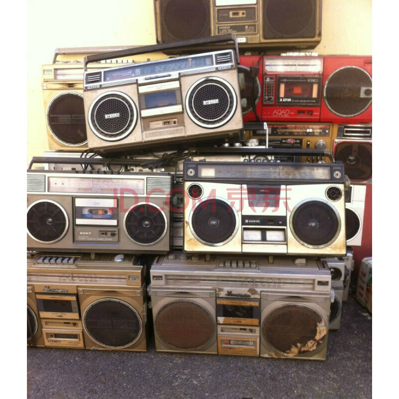 诺必隆老式收音机旧卡带机双喇叭老收录机8090年代复古怀旧老物件旧