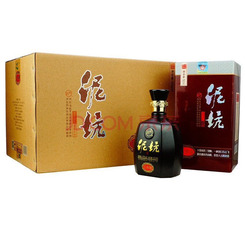 泥坑酒 浓香风格 42度 三合窖黑瓶 500ml*6瓶 整箱配口袋【图片 价格
