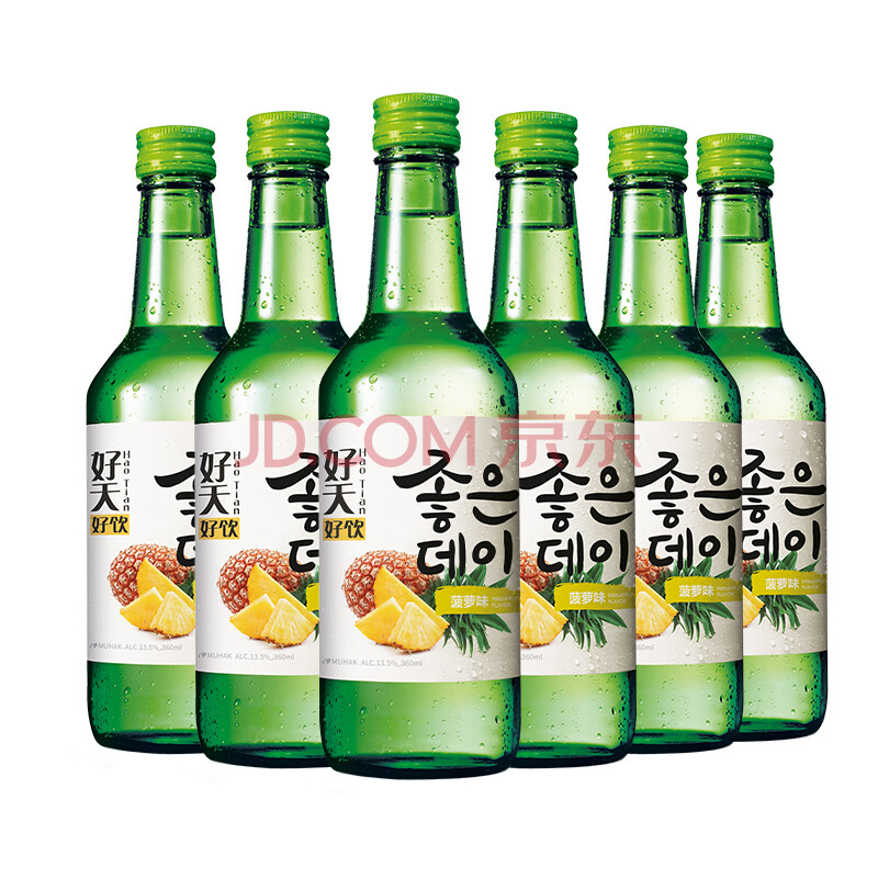 韩国原装进口 好天好饮混合果味烧酒360ml*6瓶装 菠萝