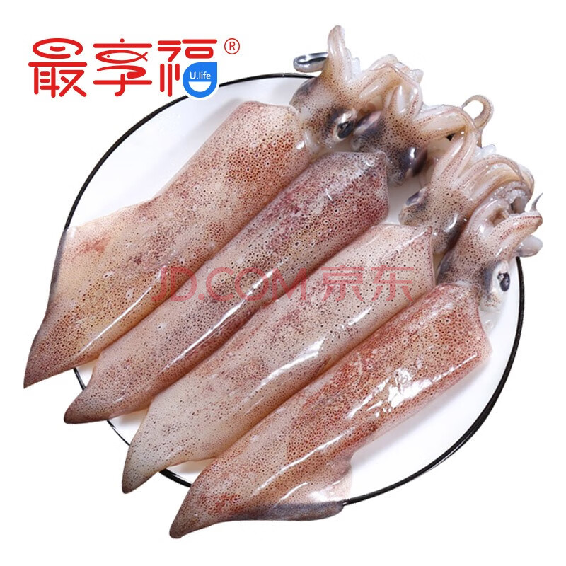 最享福 冷冻笔管鱿鱼300g 3-5只袋装海捕野生墨斗鱼 火锅烧烤食材