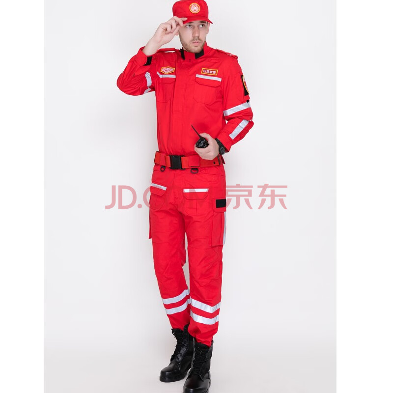 救灾救援服消防作训服应急救援服消防抢险服蓝天救援火焰蓝消防服