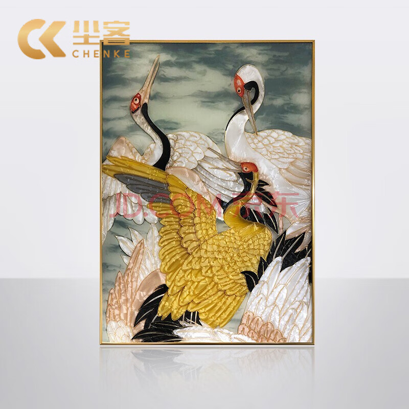 尘客 珐琅彩装饰画掐丝景泰蓝工艺画鸿俦鹤侣纯手工立体艺术挂画轻奢
