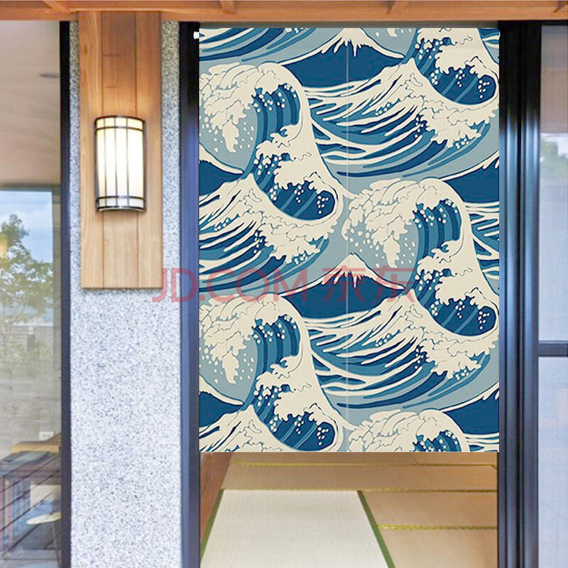 萱宇霖 日式鲤鱼旗浮世绘门帘布艺隔断帘日本古风厨房