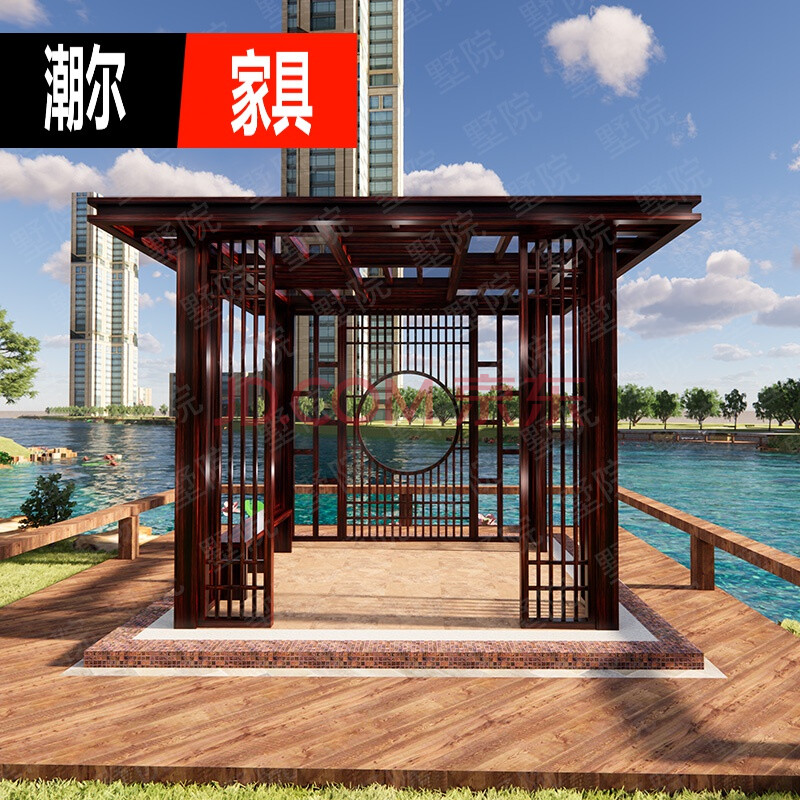 铝合金凉亭户外新中式凉亭别墅庭院铝合金亭子花园观景廊架经济型四角