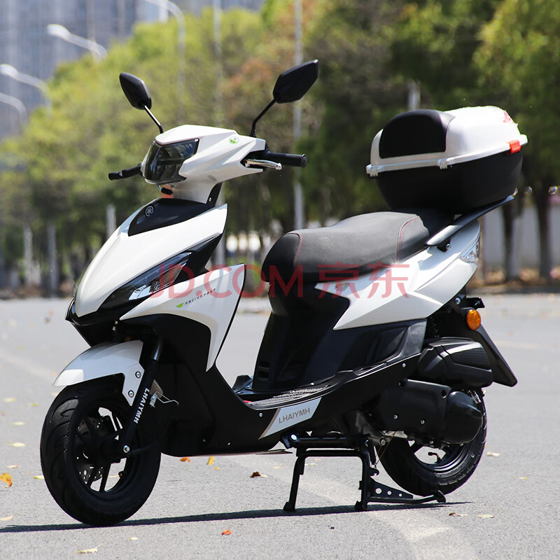 新as福喜125cc踏板车摩托车代步车整车燃油可上牌电喷雅外卖 白色 125