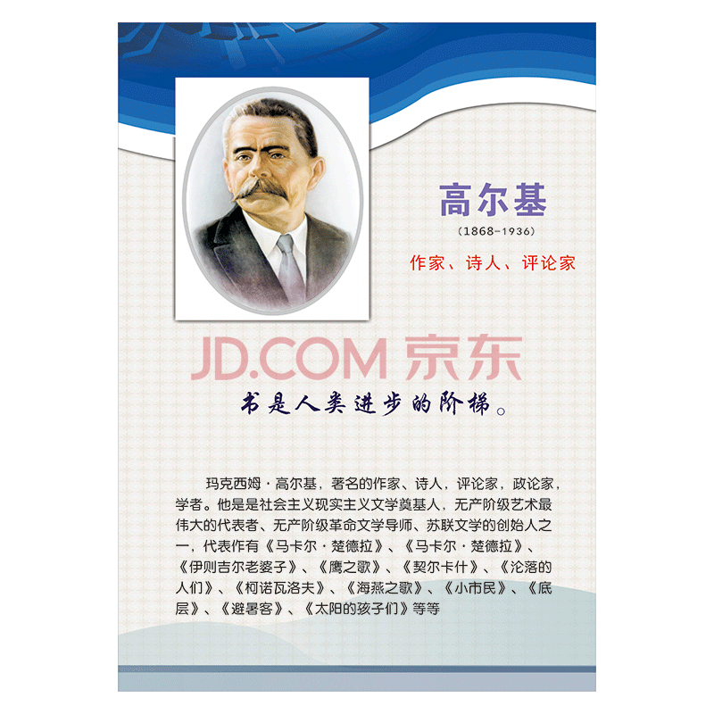 名人名言宣传画招贴画挂图教室布置作家头像肖像文学家简介鲁迅覆膜