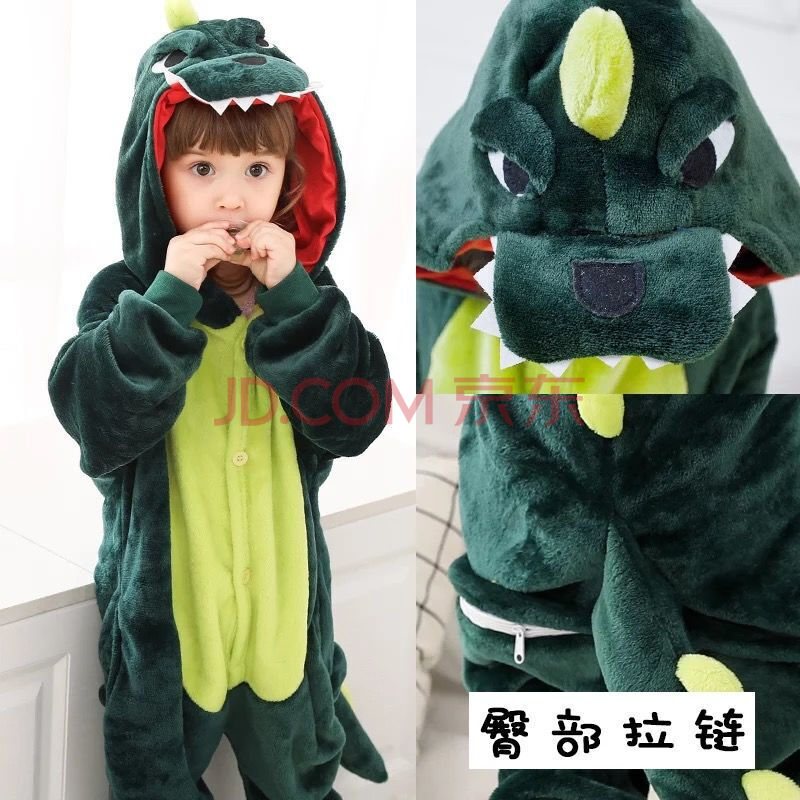 小孩子穿的连体睡衣卡通动漫棉袄睡袋恐龙衣服动物连体宝宝睡衣秋季冬