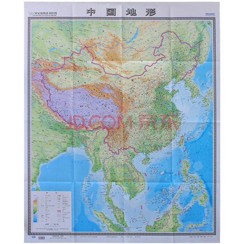 国家版图系列-竖版中国地图地形图 86.