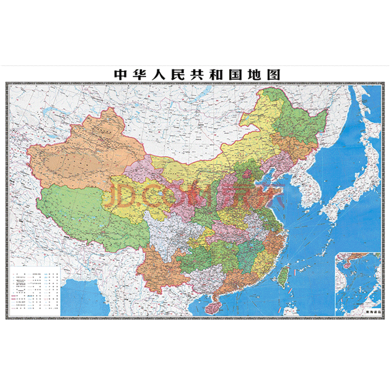 美皓 军民两用中国地图挂图世界2021年新版高清大尺寸超大画可标记