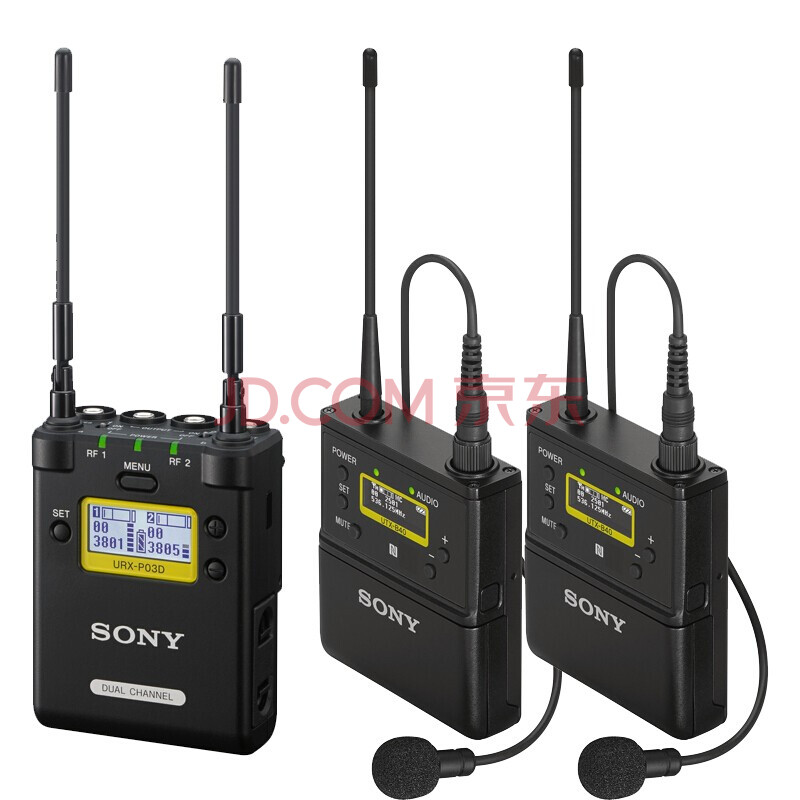 索尼(sony) 原装一拖二无线麦克风 领夹式小蜜蜂话筒