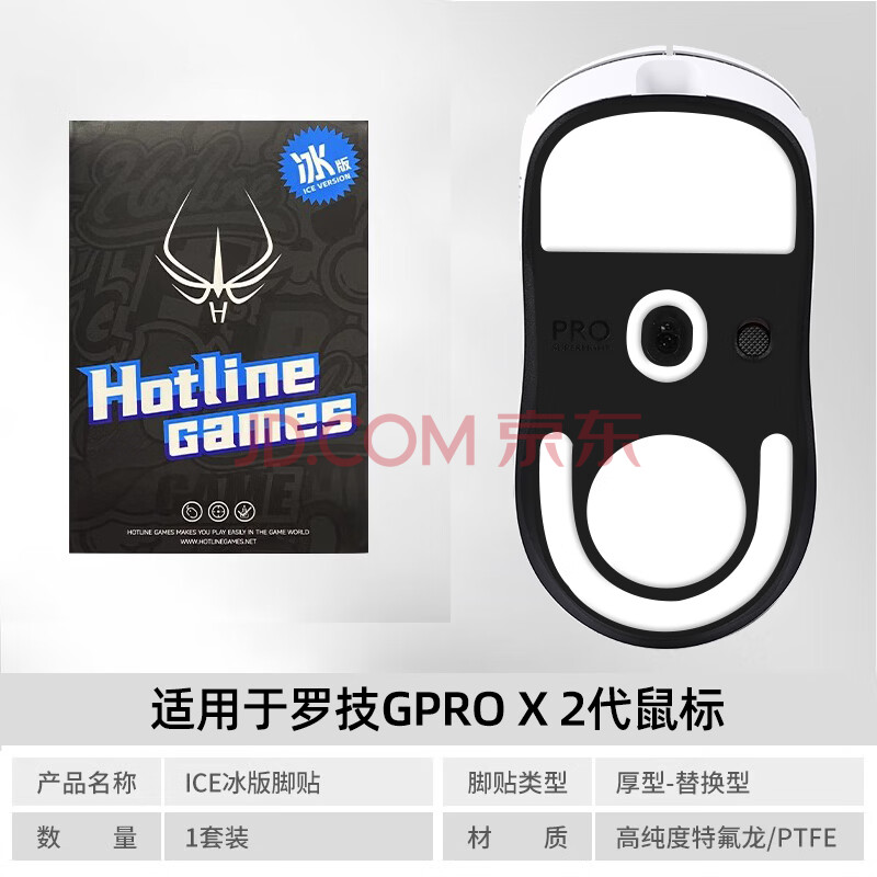 火线竞技 罗1技 GPRO WIRELESS GPW GPX狗屁王游戏周边鼠标脚贴垫防滑贴汗一代二代三代四代防滑贴胶贴足贴 GPW三代 替换型 冰版ICE 1副装