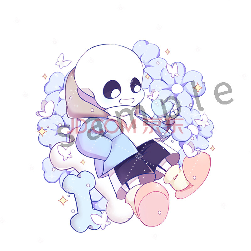 传说之下undertale周边 undertale周边传说之下sans钥匙扣徽章frisk