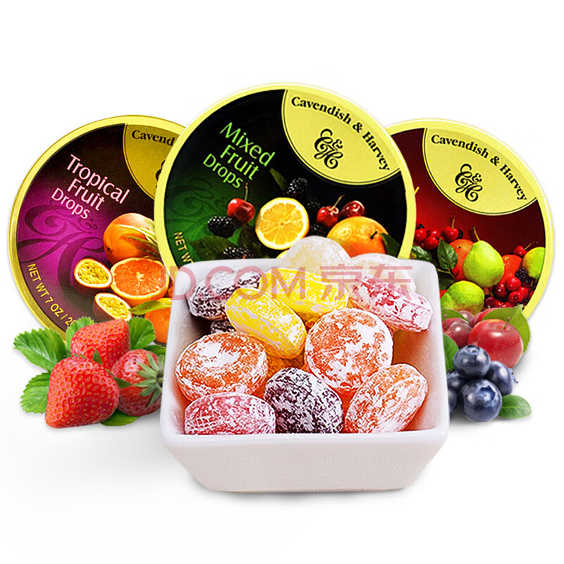 进口嘉云糖200g*3盒 水果糖硬糖喜糖美食甜品休闲零食品 草莓味*3盒