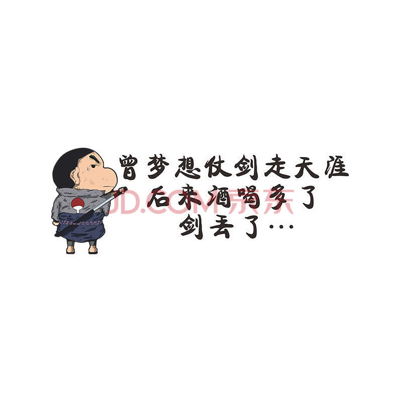 汽车创意个贴纸车身搞笑文字装饰划痕贴 仗剑走天涯45*16