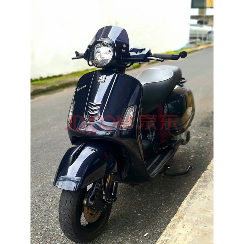 适用vespa300改装2020hpe比亚乔gts折边小中风挡维斯帕mini黑色