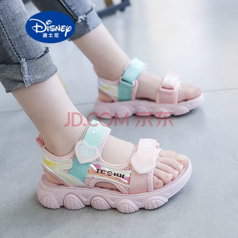 迪士尼(disney)女童凉鞋夏季新款儿童休闲运动凉鞋织带网布韩版小女孩