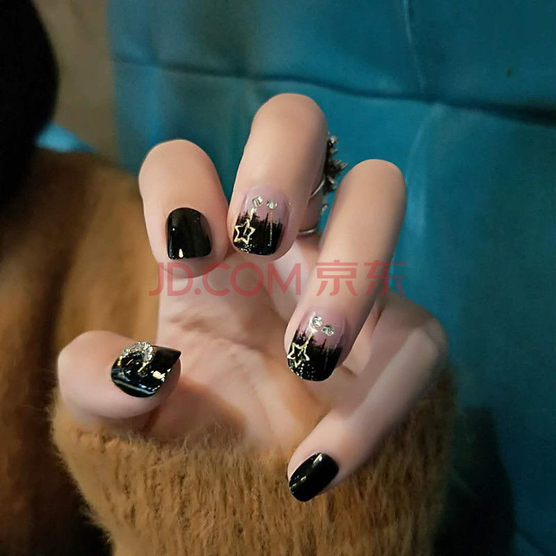 黑色星月 美甲胶水 果冻胶 清洁棉 挫条