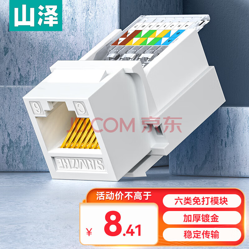 山泽(SAMZHE)六类网络模块 CAT6千兆免打网线面板模块 RJ45水晶头母座电脑网口插座连接头  MKC61